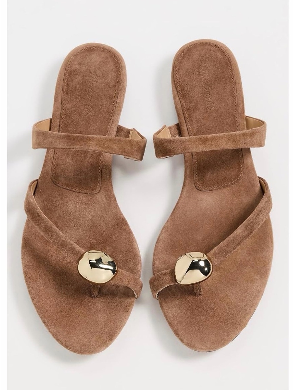 Madewell Women's The Mila Organic Hardware Thong Slide Sandals in Leather size 9
